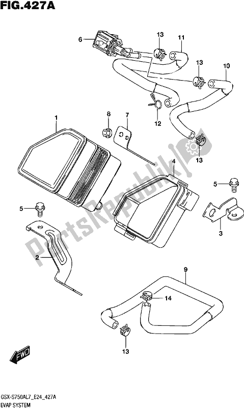 All parts for the Evap System of the Suzuki Gsx-s 750A 2017