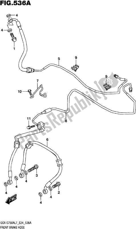 All parts for the Front Brake Hose of the Suzuki Gsx-s 750A 2017