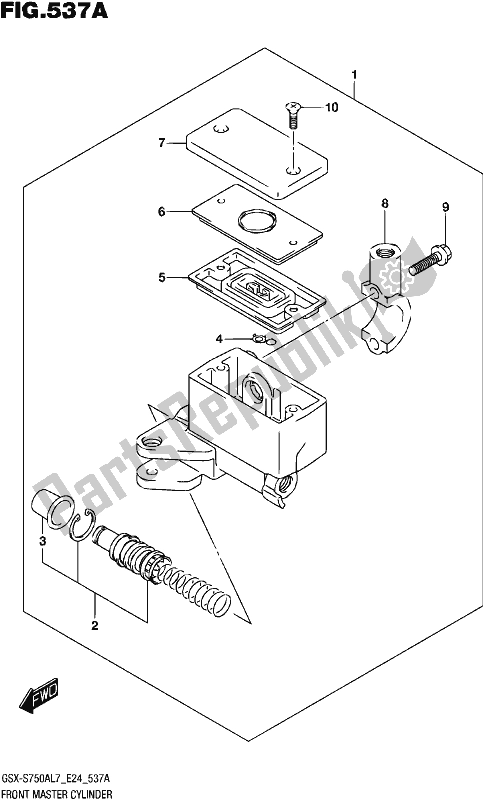 All parts for the Front Master Cylinder of the Suzuki Gsx-s 750A 2017