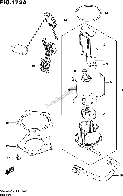 All parts for the Fuel Pump of the Suzuki Gsx-s 750A 2017