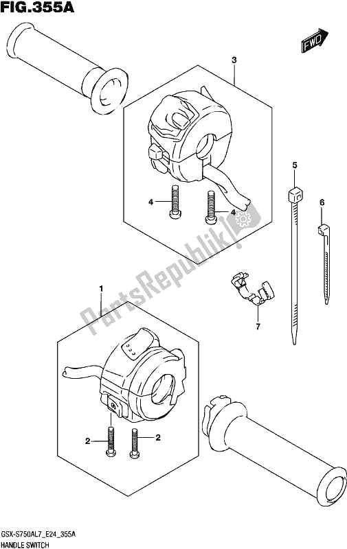 All parts for the Handle Switch of the Suzuki Gsx-s 750A 2017