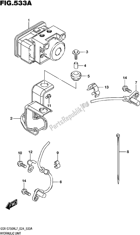 All parts for the Hydraulic Unit of the Suzuki Gsx-s 750A 2017