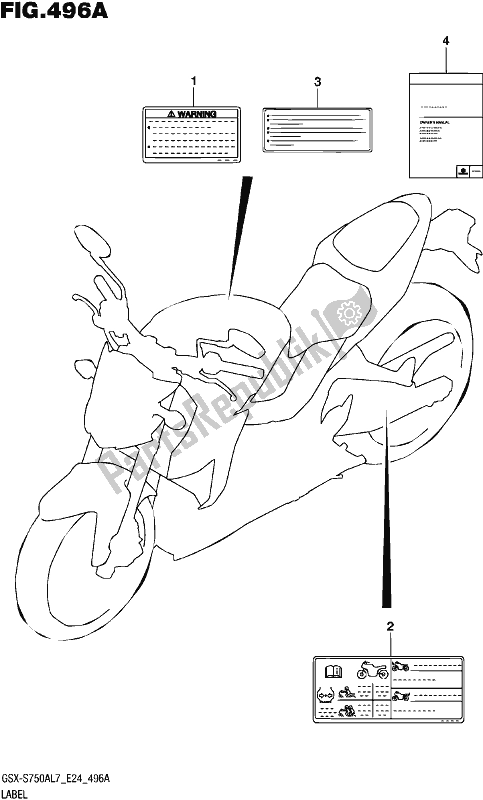 All parts for the Label of the Suzuki Gsx-s 750A 2017