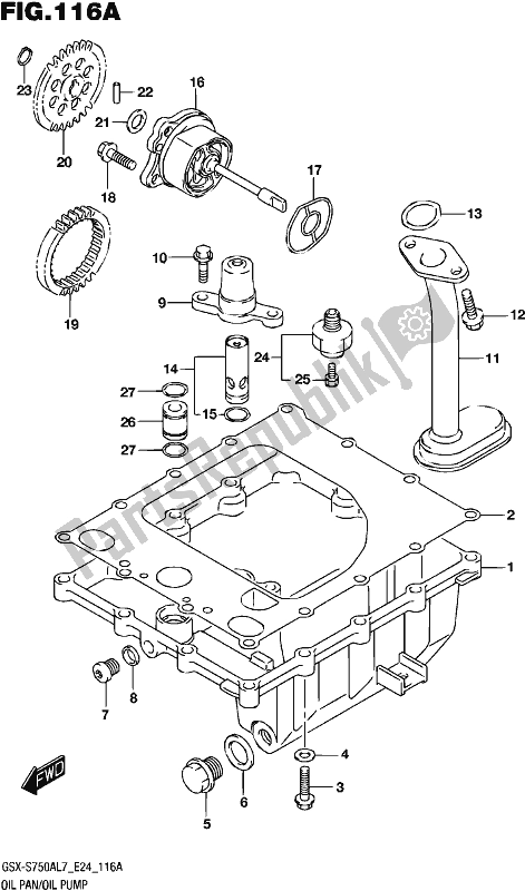 All parts for the Oil Pan/oil Pump of the Suzuki Gsx-s 750A 2017