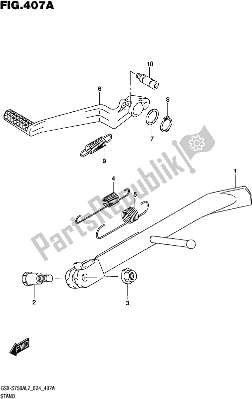 All parts for the Stand of the Suzuki Gsx-s 750A 2017