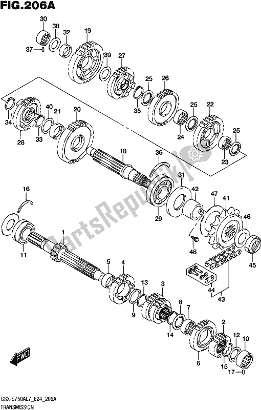 Toutes les pièces pour le Transmission du Suzuki Gsx-s 750A 2017