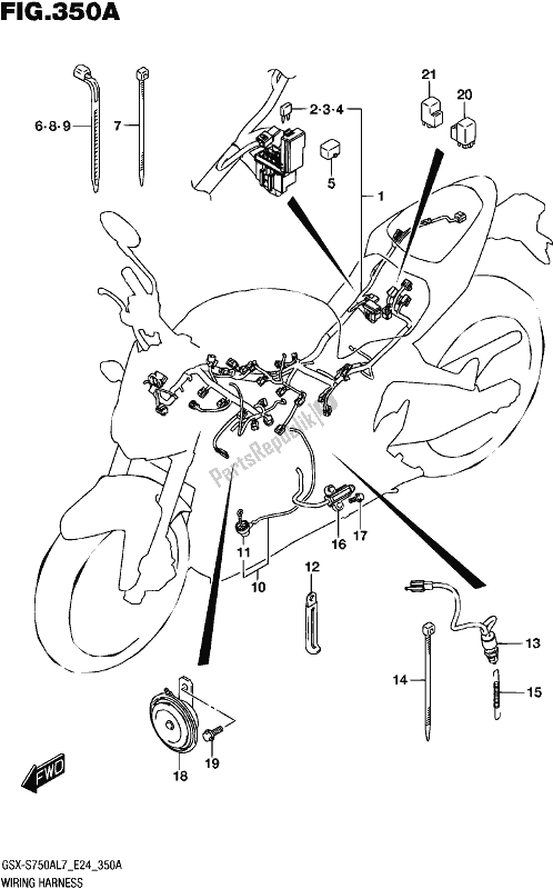 All parts for the Wiring Harness of the Suzuki Gsx-s 750A 2017