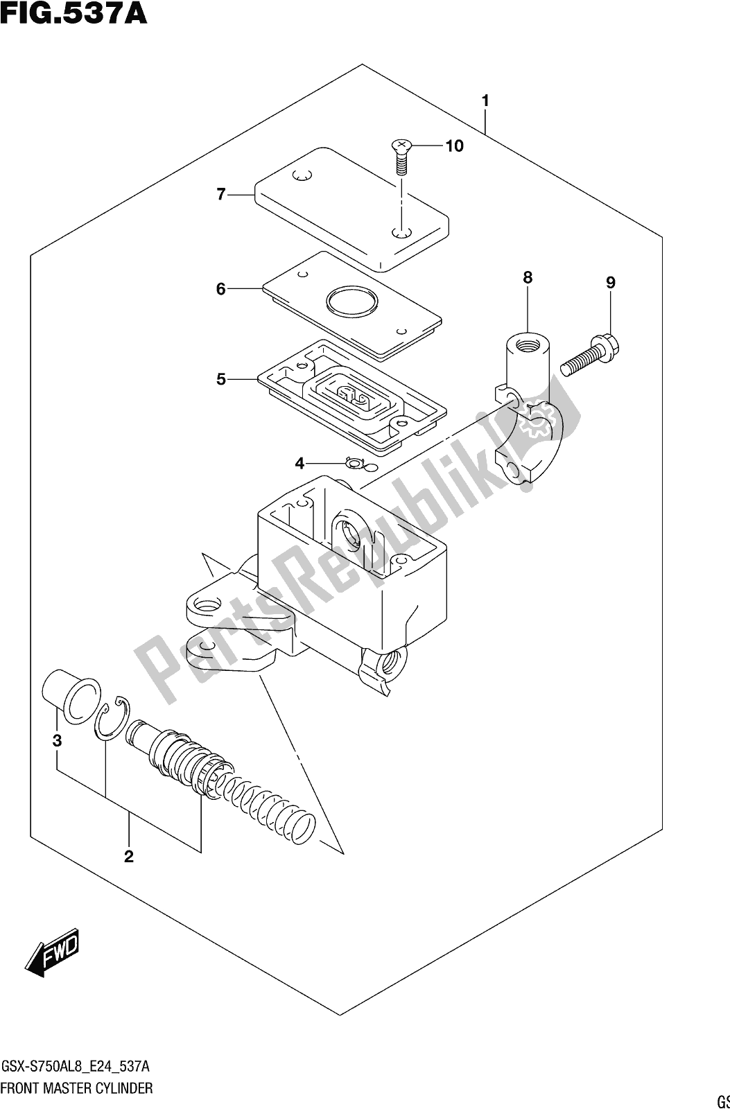 Toutes les pièces pour le Fig. 537a Front Master Cylinder du Suzuki Gsx-s 750A 2018