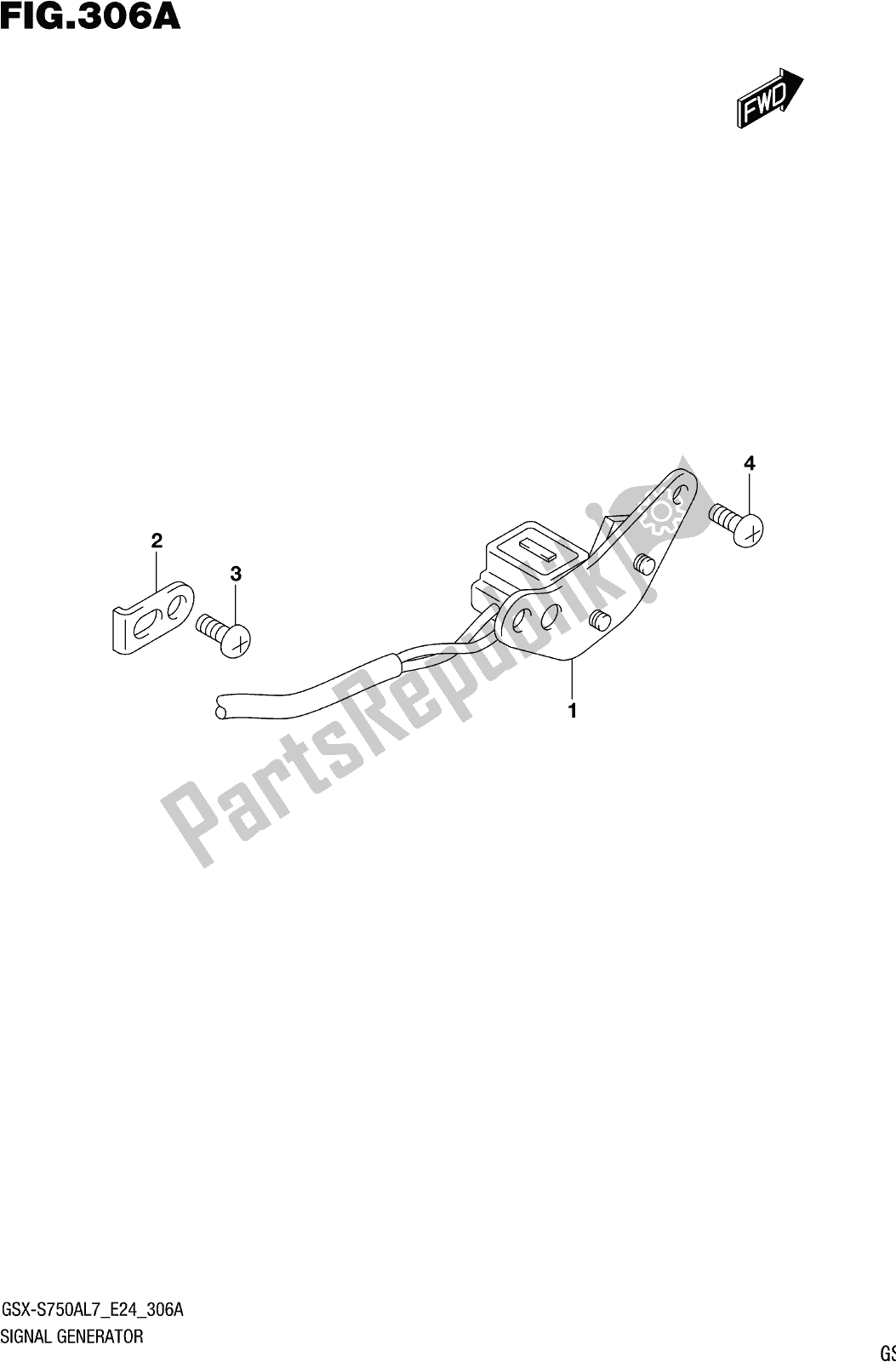 All parts for the Fig. 306a Signal Generator of the Suzuki Gsx-s 750 AZ 2017