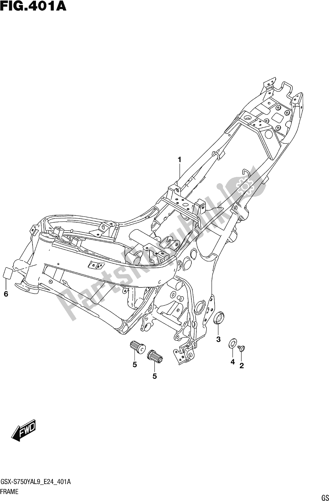 Todas las partes para Fig. 401a Frame de Suzuki Gsx-s 750 YA 2019