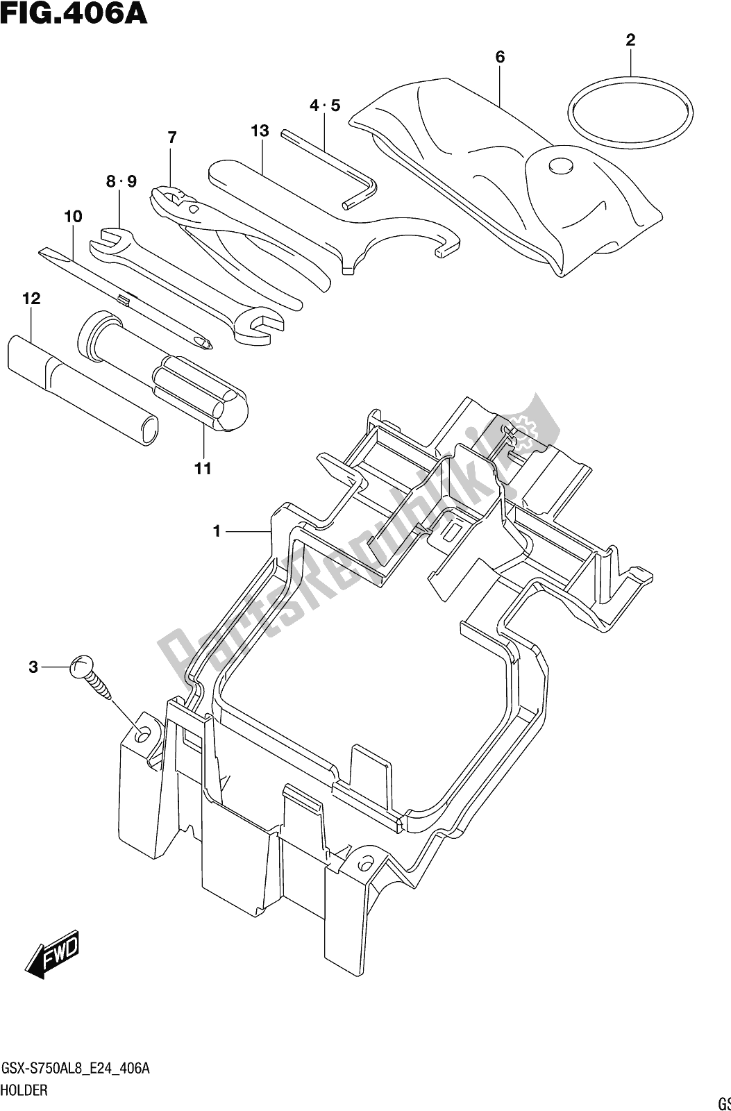 Tutte le parti per il Fig. 406a Holder del Suzuki Gsx-s 750 ZA 2018