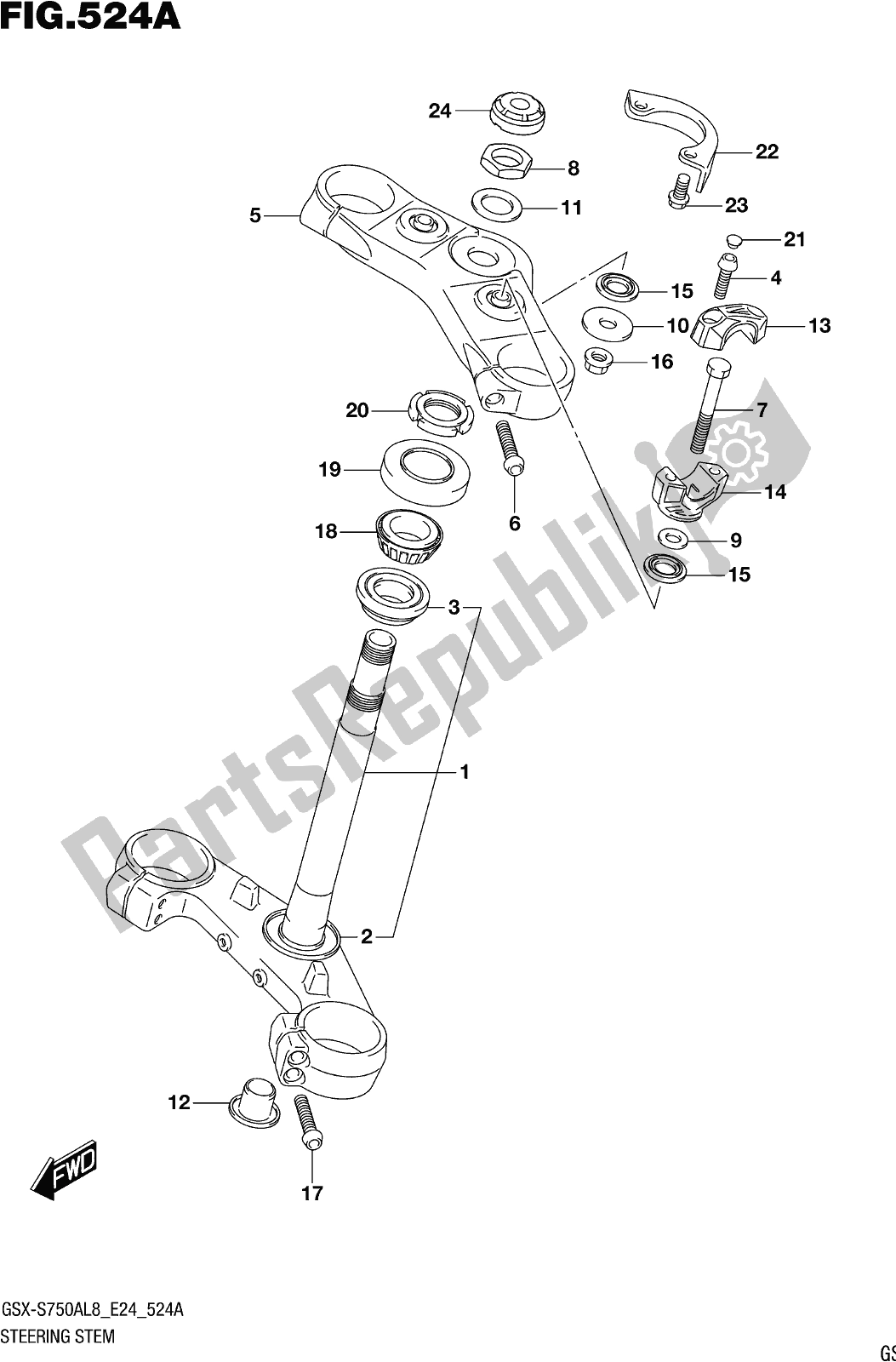 Tutte le parti per il Fig. 524a Steering Stem del Suzuki Gsx-s 750 ZA 2018