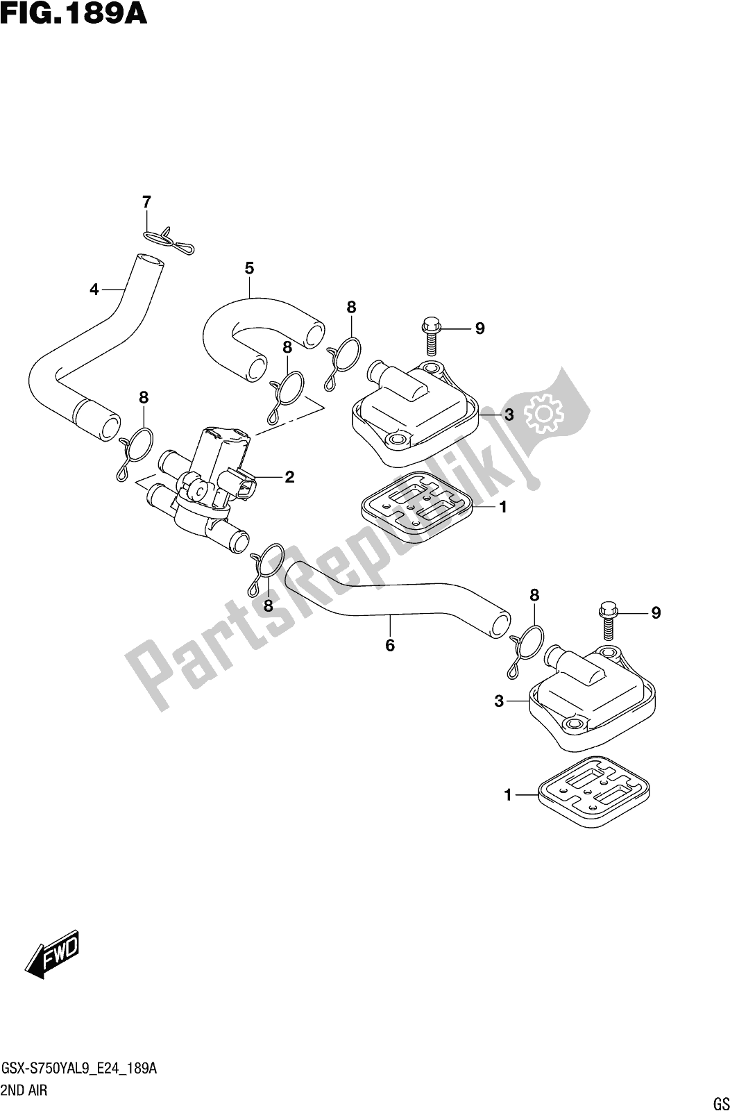 All parts for the Fig. 189a 2nd Air of the Suzuki Gsx-s 750 ZA 2019