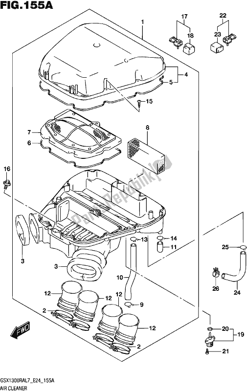 All parts for the Air Cleaner of the Suzuki GSX 1300 RA 2017