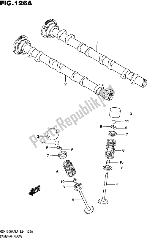 All parts for the Camshaft/valve of the Suzuki GSX 1300 RA 2017