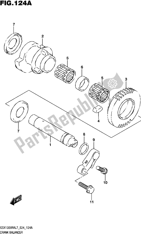 All parts for the Crank Balancer of the Suzuki GSX 1300 RA 2017