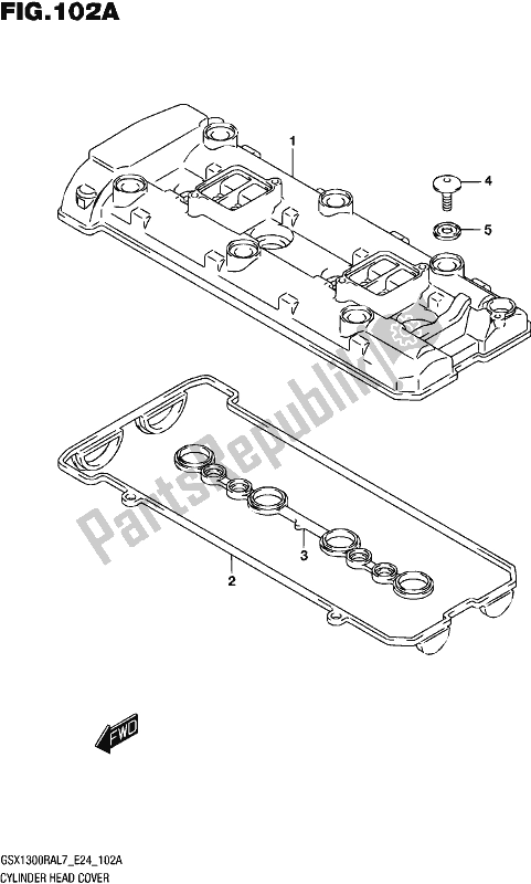 All parts for the Cylinder Head Cover of the Suzuki GSX 1300 RA 2017