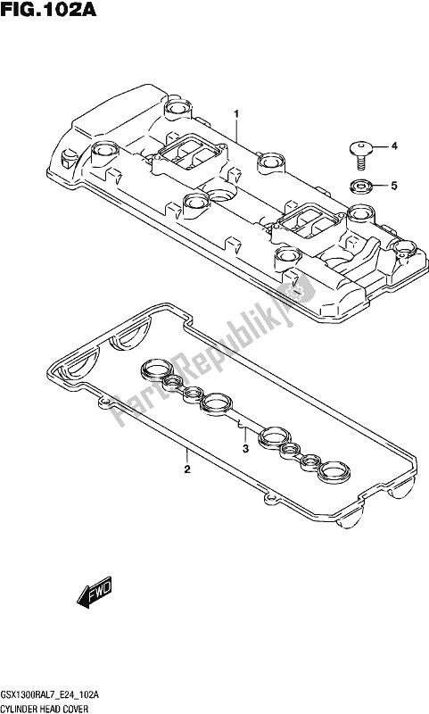 All parts for the Cylinder Head Cover of the Suzuki GSX 1300 RA 2017