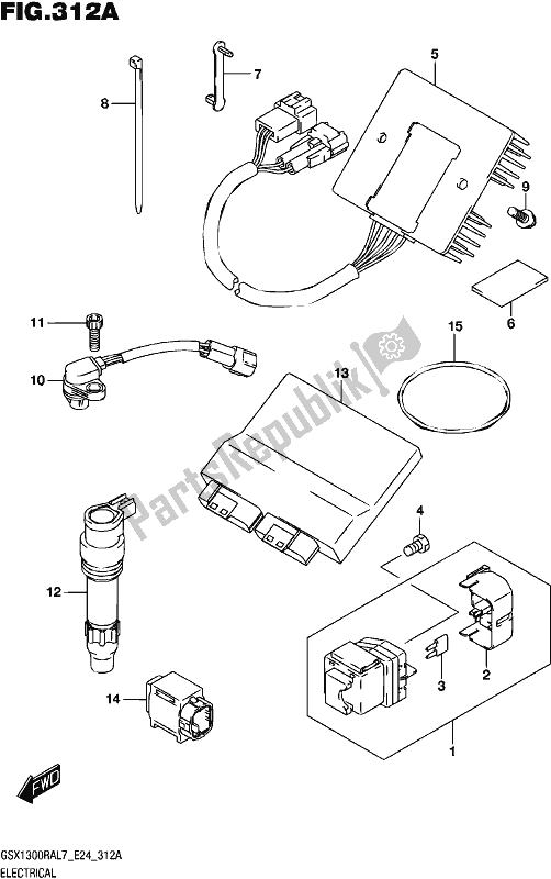 All parts for the Electrical of the Suzuki GSX 1300 RA 2017