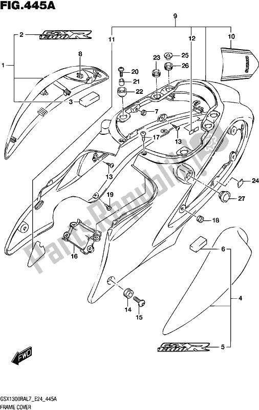 All parts for the Frame Cover of the Suzuki GSX 1300 RA 2017