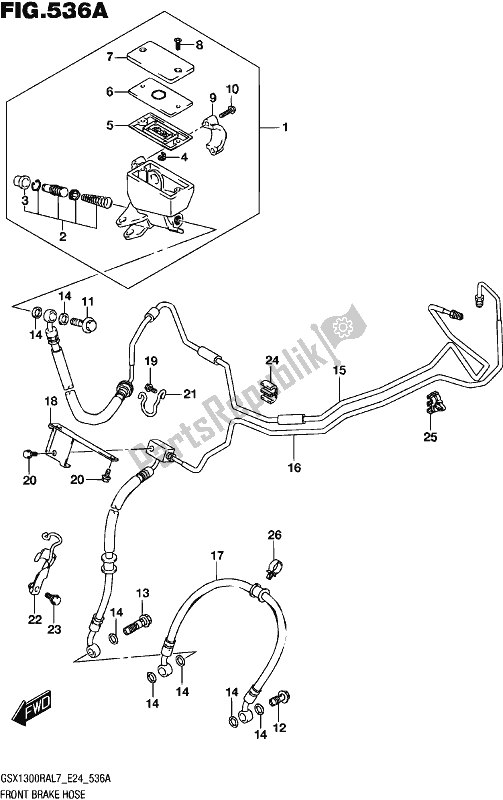 All parts for the Front Brake Hose of the Suzuki GSX 1300 RA 2017