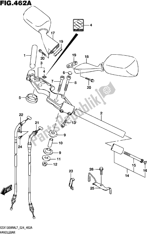 All parts for the Handlebar of the Suzuki GSX 1300 RA 2017