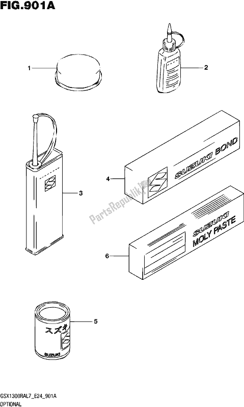 All parts for the Optional of the Suzuki GSX 1300 RA 2017