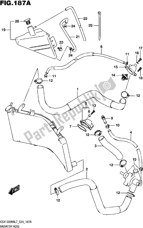 All parts for the Radiator Hose of the Suzuki GSX 1300 RA 2017