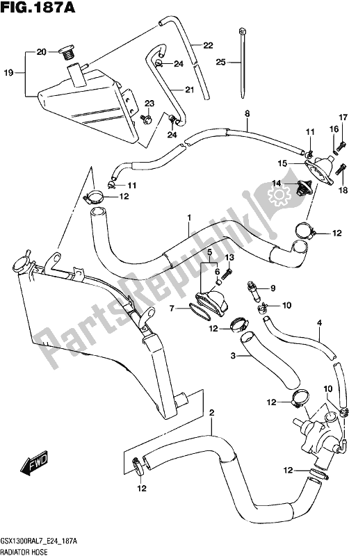 Toutes les pièces pour le Tuyau De Radiateur du Suzuki GSX 1300 RA 2017