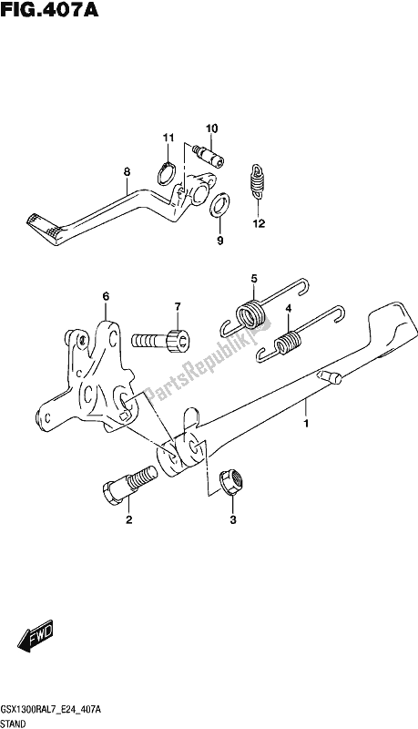 All parts for the Stand of the Suzuki GSX 1300 RA 2017