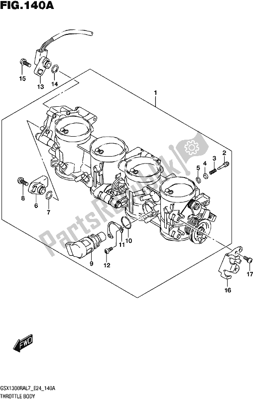 All parts for the Throttle Body of the Suzuki GSX 1300 RA 2017