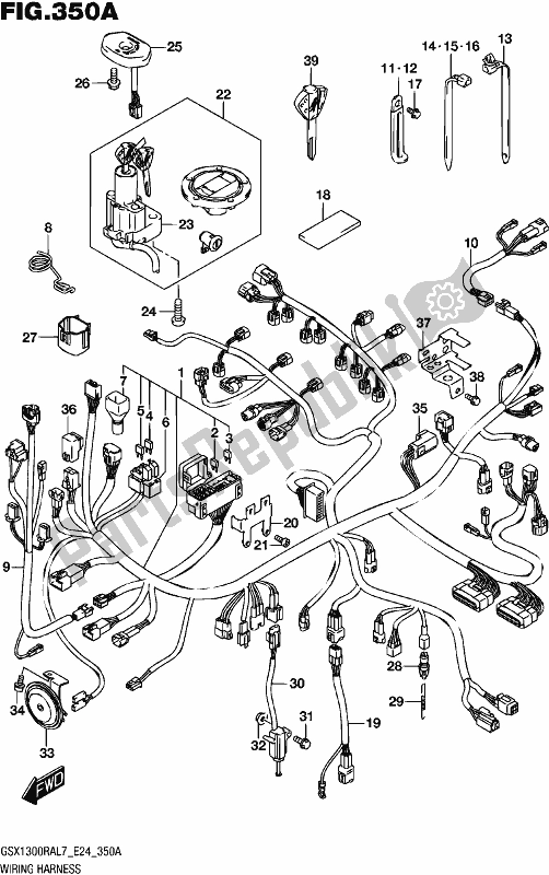 All parts for the Wiring Harness of the Suzuki GSX 1300 RA 2017