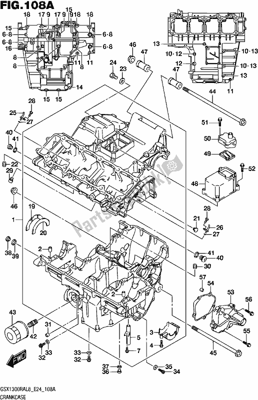 Todas las partes para Caja Del Cigüeñal de Suzuki GSX 1300 RA 2018