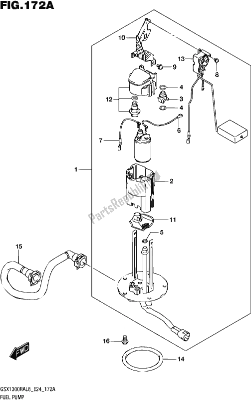 All parts for the Fuel Pump of the Suzuki GSX 1300 RA 2018