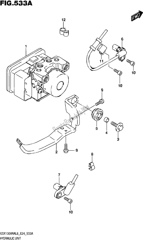 Toutes les pièces pour le Unité Hydraulique du Suzuki GSX 1300 RA 2018