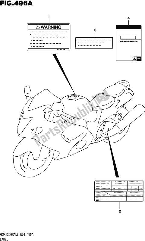 All parts for the Label of the Suzuki GSX 1300 RA 2018