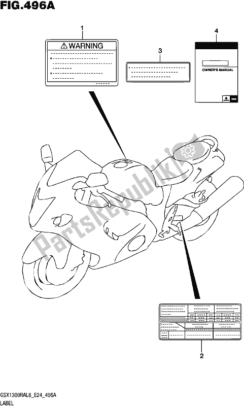 All parts for the Label of the Suzuki GSX 1300 RA 2018