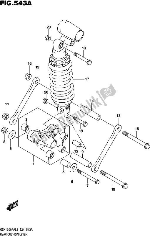 Toutes les pièces pour le Levier De Coussin Arrière du Suzuki GSX 1300 RA 2018