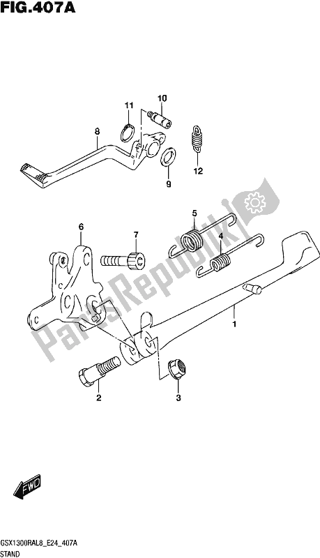 All parts for the Stand of the Suzuki GSX 1300 RA 2018