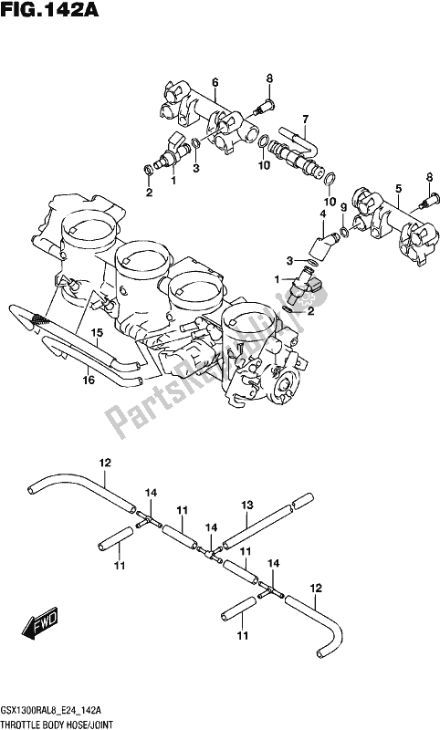 Toutes les pièces pour le Throttle Body Hose/joint du Suzuki GSX 1300 RA 2018