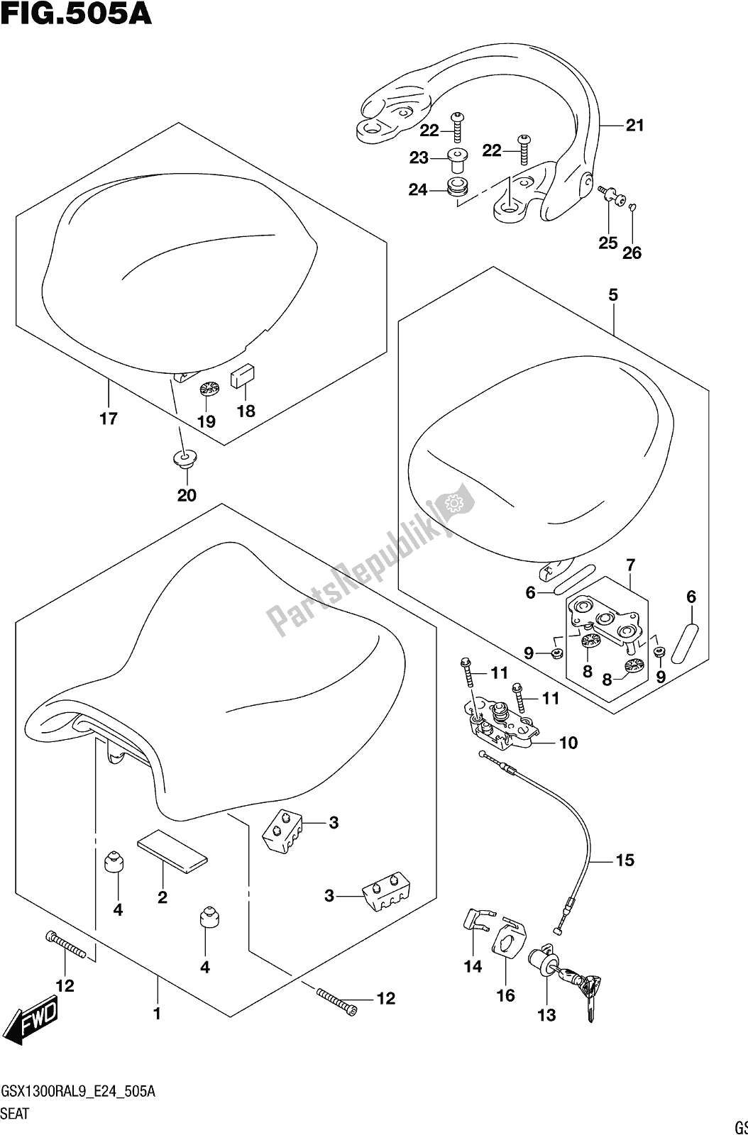 Wszystkie części do Fig. 505a Seat Suzuki GSX 1300 RA 2019