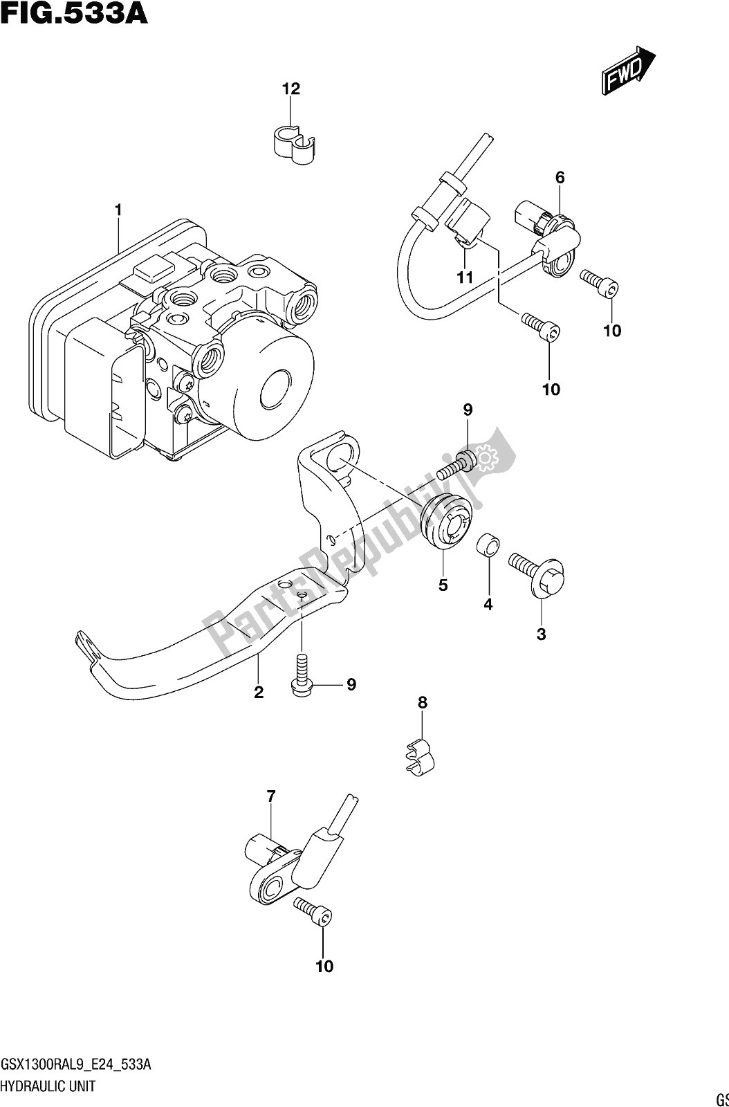Wszystkie części do Fig. 533a Hydraulic Unit Suzuki GSX 1300 RA 2019