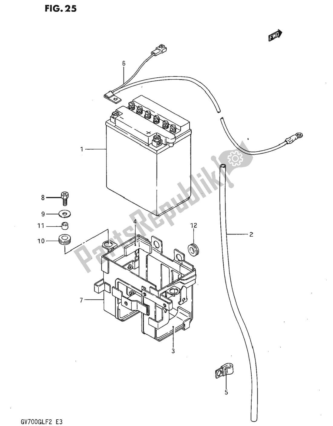 Tutte le parti per il Batteria del Suzuki GV 700 Madura 1985