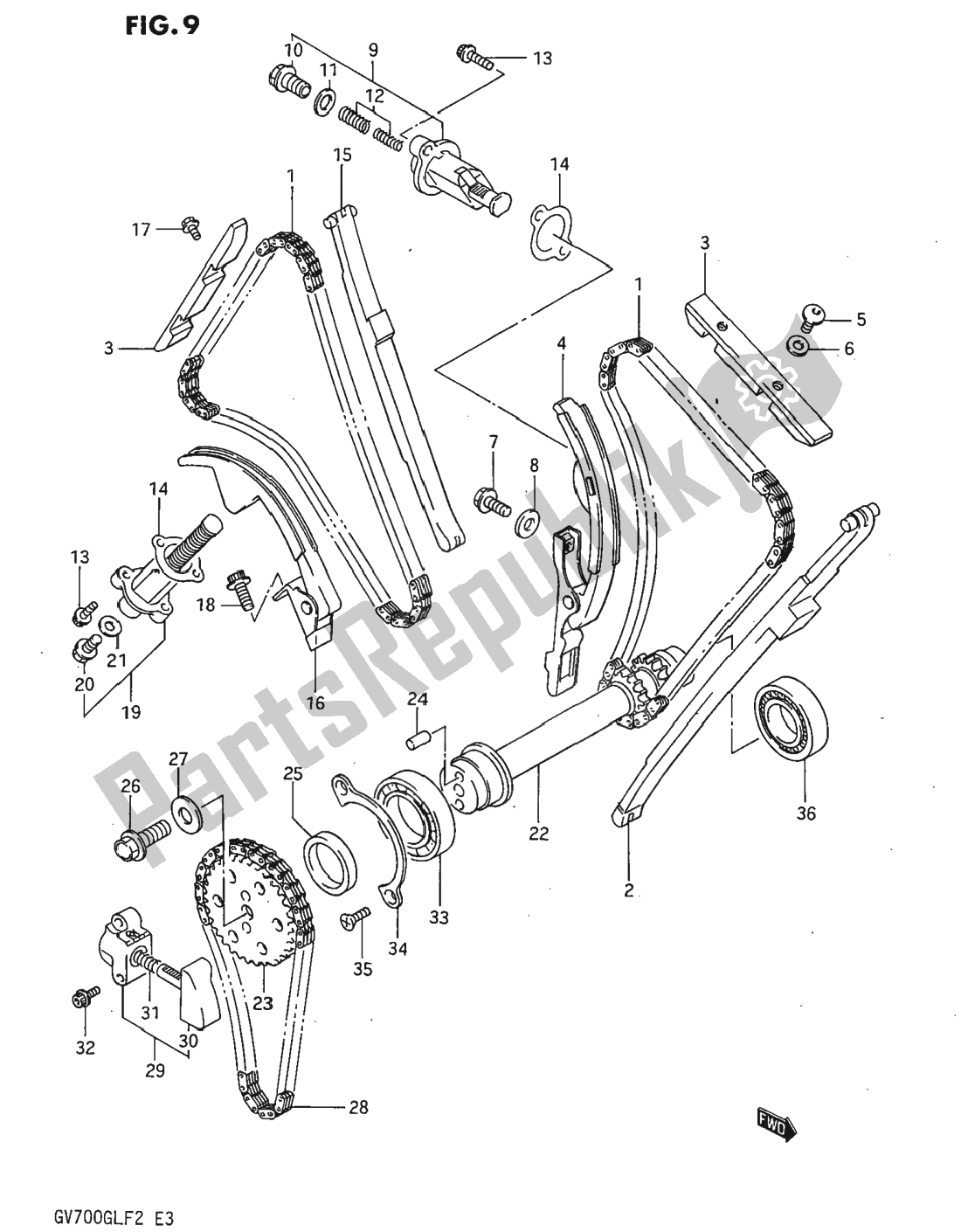 Tutte le parti per il Catena A Camme del Suzuki GV 700 Madura 1985