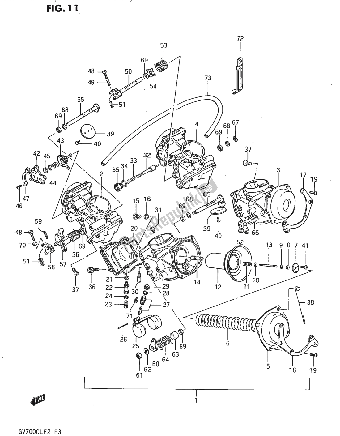 Wszystkie części do Carburetor (for California) Suzuki GV 700 Madura 1985