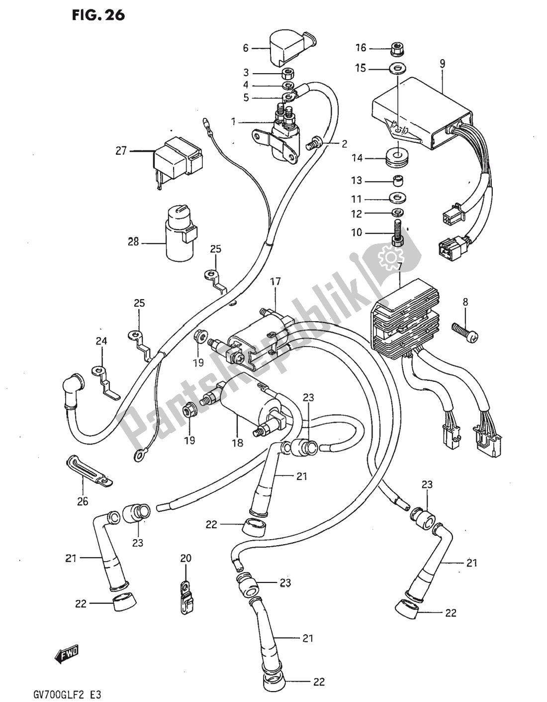 Tutte le parti per il Elettrico del Suzuki GV 700 Madura 1985