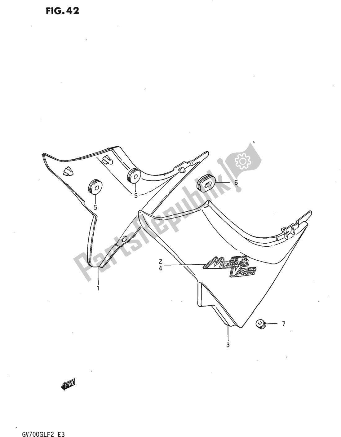 Tutte le parti per il Copertura Del Telaio del Suzuki GV 700 Madura 1985