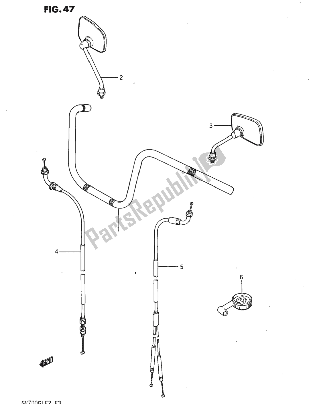 Tutte le parti per il Handlebar - Control Cable del Suzuki GV 700 Madura 1985