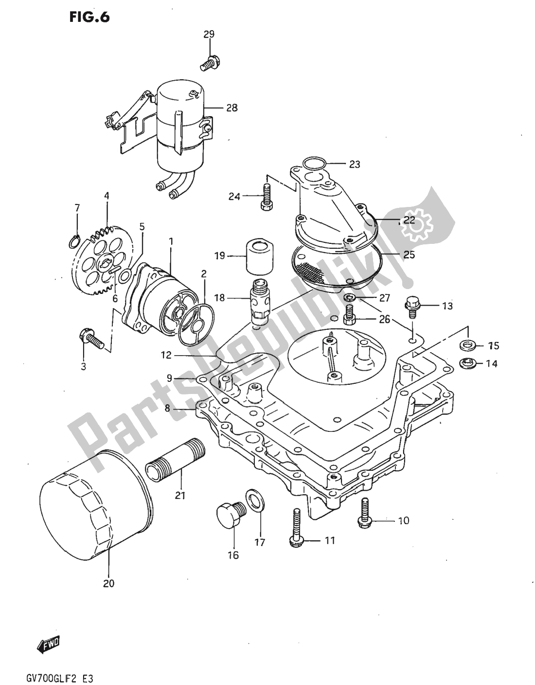 Tutte le parti per il Oil Pump - Fuel Pump del Suzuki GV 700 Madura 1985