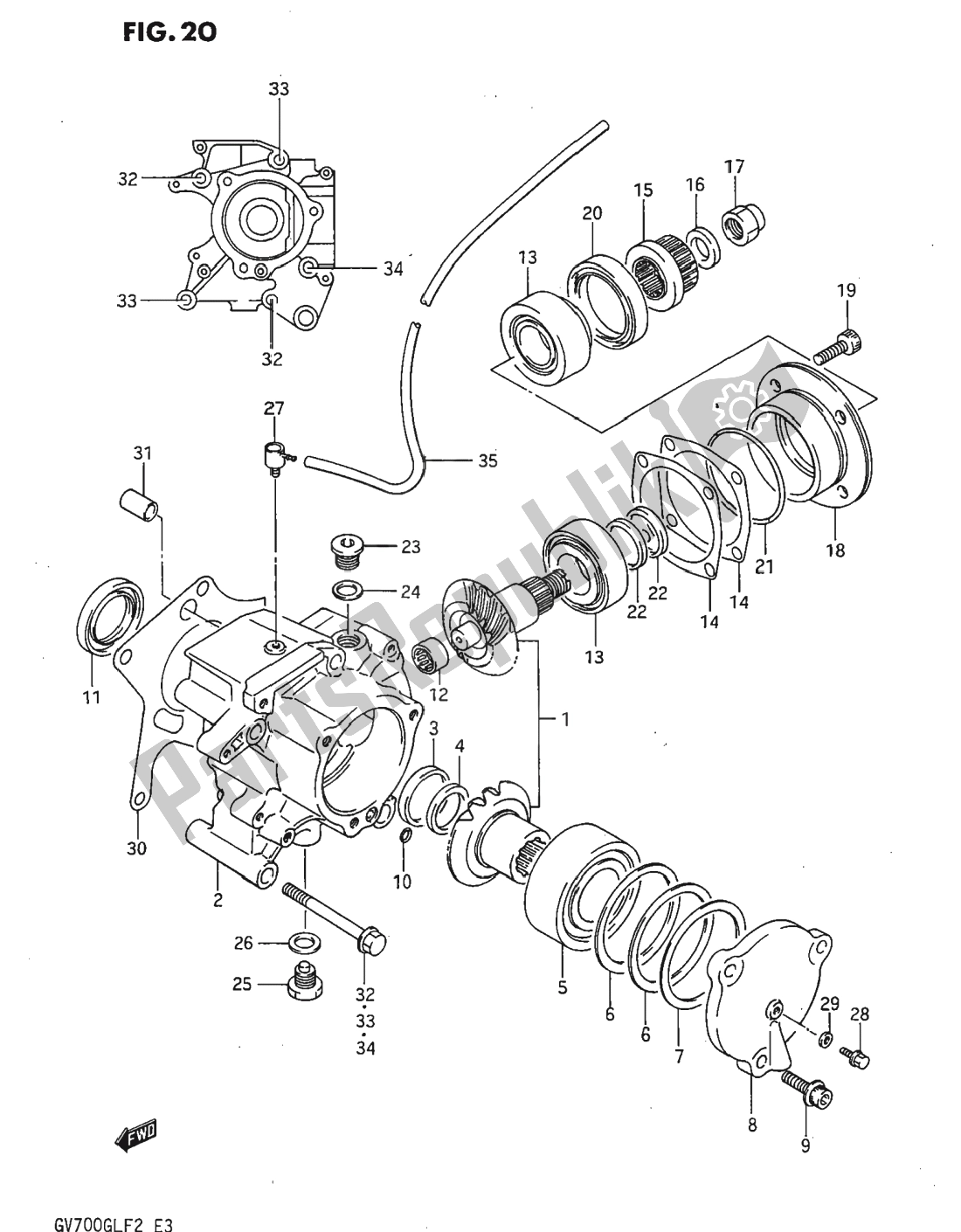 Tutte le parti per il Ingranaggio Secondario del Suzuki GV 700 Madura 1985